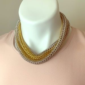 Chain Mail Duo Metal Rope Necklace